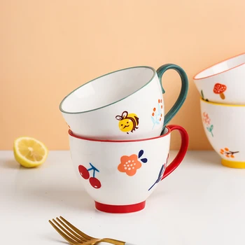 |Kawashimaya Cana fată drăguță capacitate mare de ceramică cana de apa familie cafea Lapte de Ovaz Cana cana mic dejun